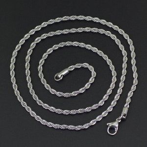 Accessories | Mens Stainless Steel Twisted Rope Chain Necklace 22 3mm ...